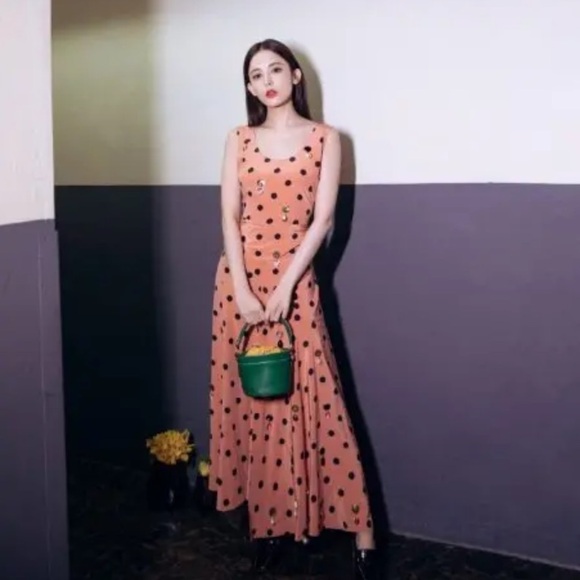 NWT Tory Burch Irish Rose Lucky Polka Dot Embellished Dress in Pink Irish Rose - Picture 5 of 15